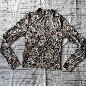 Forever 21 Long sleeve floral turtle neck top